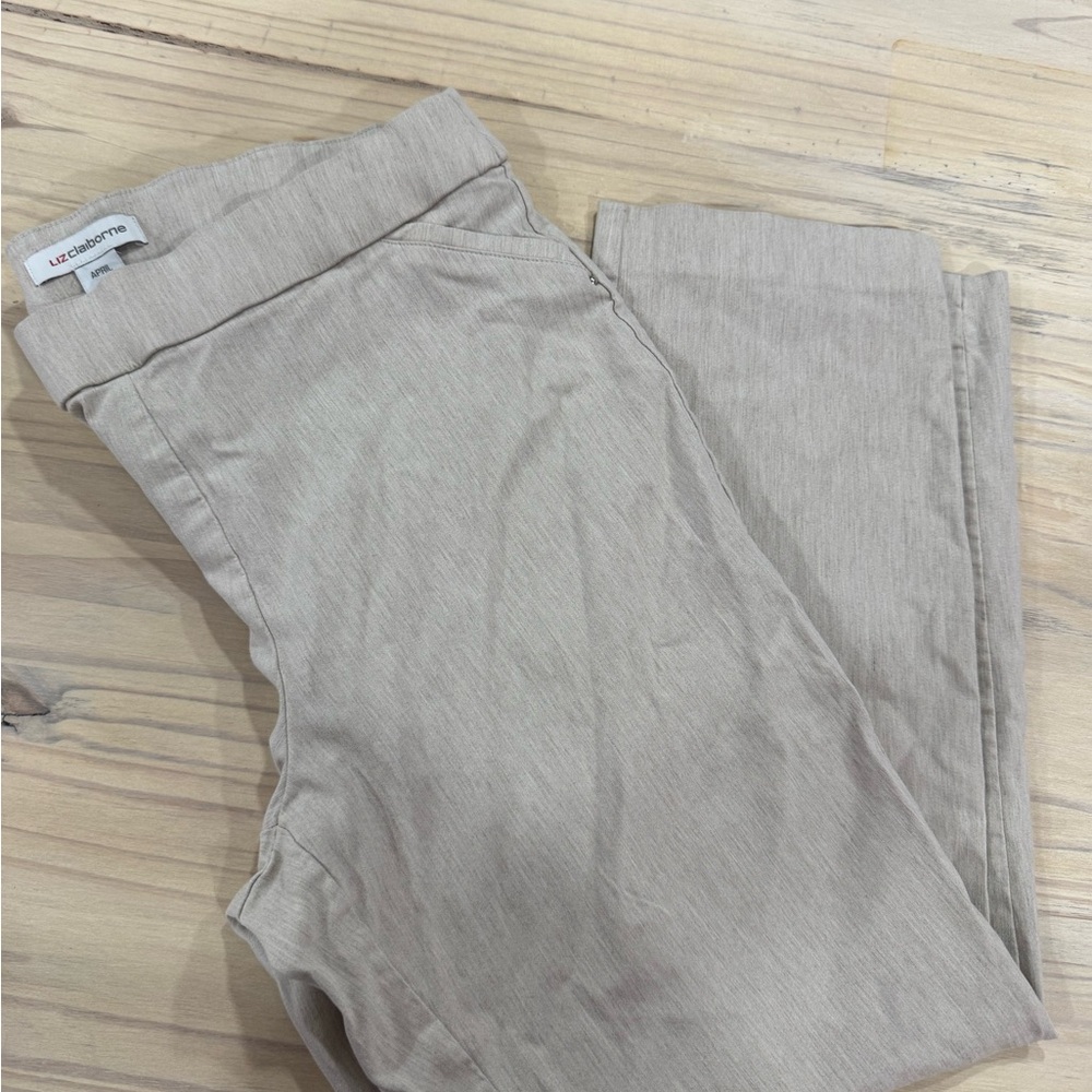 Liz Claiborne Light Beige Pull-On Pants